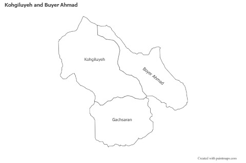 Sample Maps for Kohgiluyeh and Buyer Ahmad (black-white)