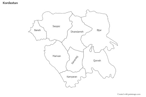 Sample Maps for Kordestan (black-white)