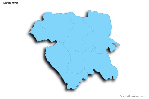 Sample Maps for Kordestan (blue,outline,shadowy)
