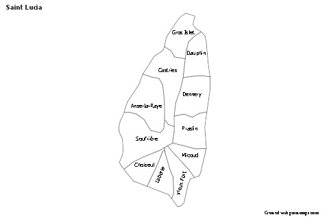Sample Maps for Saint Lucia (black-white)