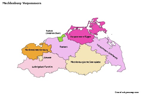Mecklenburg-Vorpommern için Örnek Haritalar (renkli)