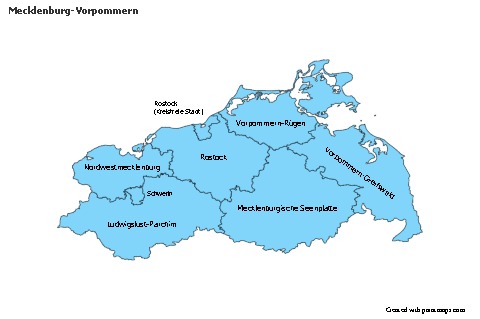 Mecklenburg-Vorpommern için Örnek Haritalar (mavi)