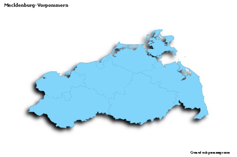 Mecklenburg-Vorpommern için Örnek Haritalar (mavi,anahat,gölgeli)