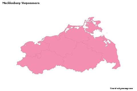 Mecklenburg-Vorpommern için Örnek Haritalar (pembe,anahat)