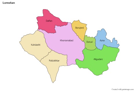 Sample Maps for Lorestan (colored)