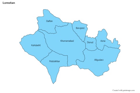 Sample Maps for Lorestan (blue)