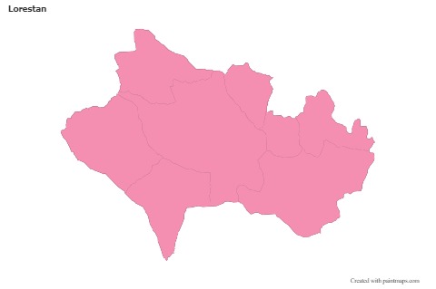 Sample Maps for Lorestan (pink,outline)