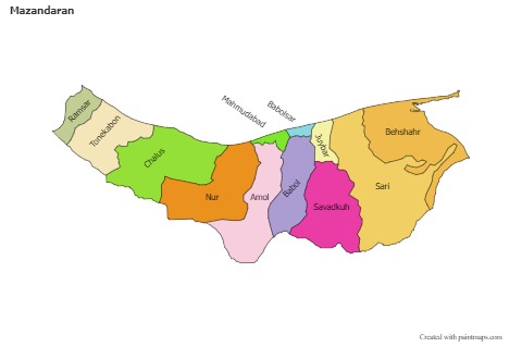 Sample Maps for Mazandaran (colored)