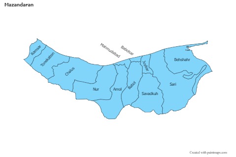 Sample Maps for Mazandaran (blue)