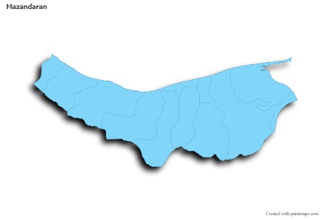 Sample Maps for Mazandaran (blue,outline,shadowy)