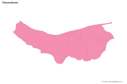 Sample Maps for Mazandaran (pink,outline)