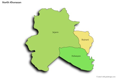 Contoh Peta untuk North Khorasan (berwarna,bayangan)