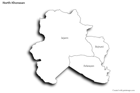 Contoh Peta untuk North Khorasan (hitam-putih,bayangan)