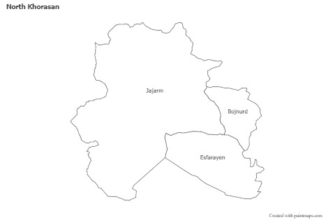 Contoh Peta untuk North Khorasan (hitam-putih)