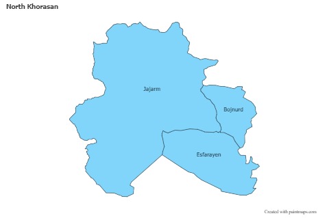 Contoh Peta untuk North Khorasan (biru)