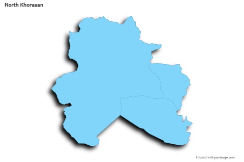 Contoh Peta untuk North Khorasan (biru,garis luar,bayangan)