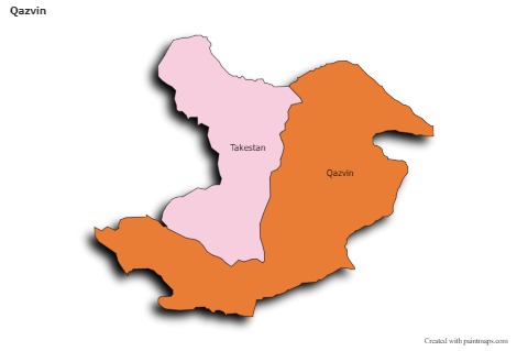 Contoh Peta untuk Qazvin (berwarna,bayangan)