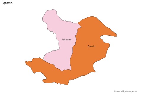 Contoh Peta untuk Qazvin (berwarna)