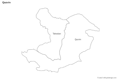 Contoh Peta untuk Qazvin (hitam-putih)