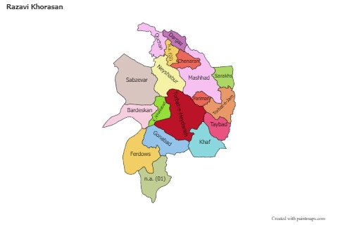 Sample Maps for Razavi Khorasan (colored)