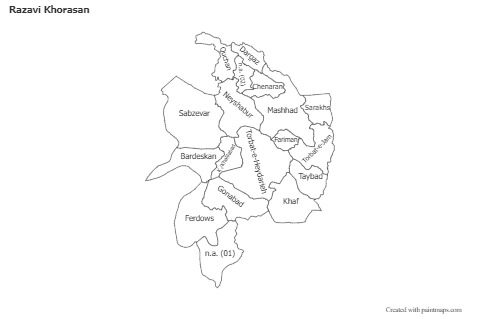Sample Maps for Razavi Khorasan (black-white)