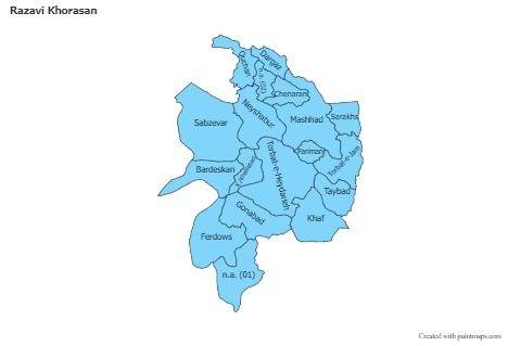 Sample Maps for Razavi Khorasan (blue)
