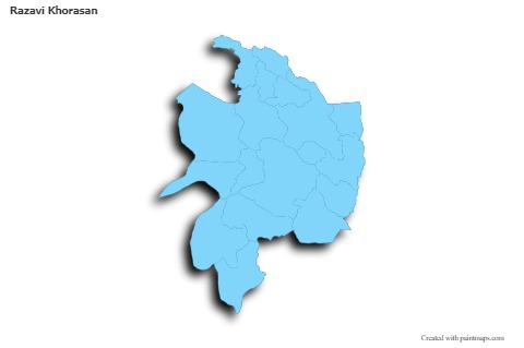 Sample Maps for Razavi Khorasan (blue,outline,shadowy)