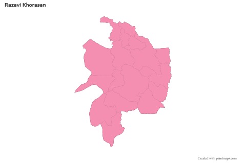 Sample Maps for Razavi Khorasan (pink,outline)