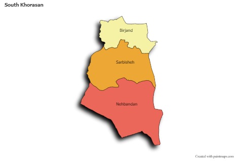 Sample Maps for South Khorasan (colored,shadowy)