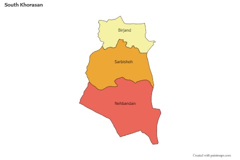 Sample Maps for South Khorasan (colored)