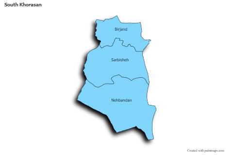 Sample Maps for South Khorasan (blue,shadowy)