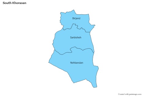 Sample Maps for South Khorasan (blue)