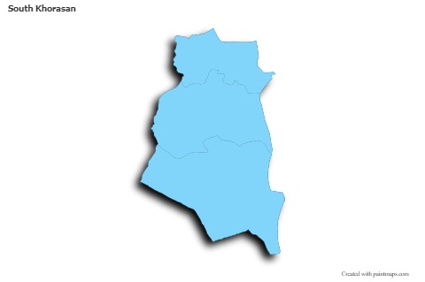 Sample Maps for South Khorasan (blue,outline,shadowy)