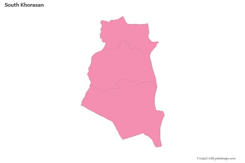 Sample Maps for South Khorasan (pink,outline)