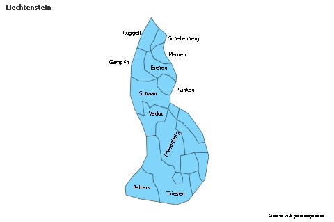 Contoh Peta untuk Liechtenstein (biru)