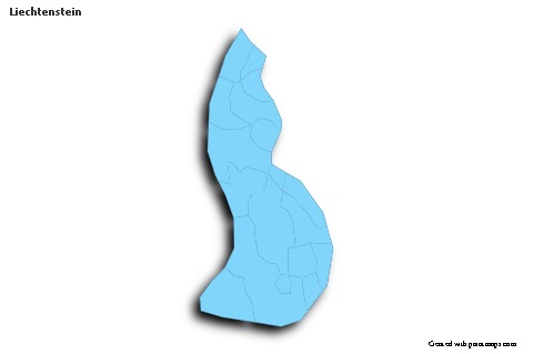 Contoh Peta untuk Liechtenstein (biru,garis luar,bayangan)