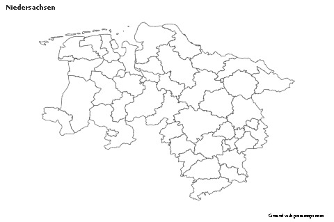 Niedersachsen için Örnek Haritalar (siyah-beyaz)
