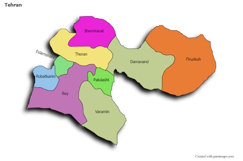 Sample Maps for Tehran (colored,shadowy)