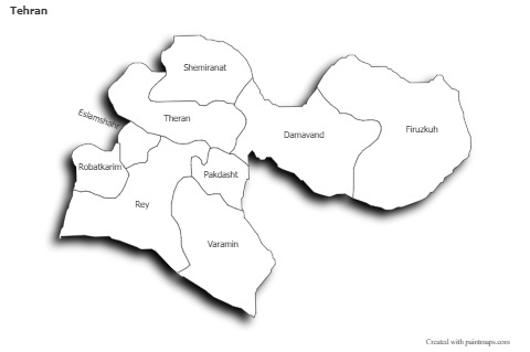 Sample Maps for Tehran (black-white,shadowy)