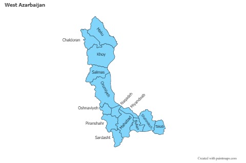 Sample Maps for West Azarbaijan (blue)