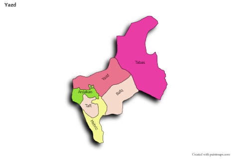 Contoh Peta untuk Yazd (berwarna,bayangan)