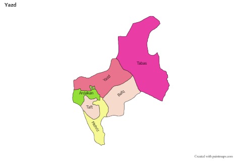 Contoh Peta untuk Yazd (berwarna)