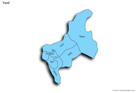 Contoh Peta untuk Yazd (biru,bayangan)
