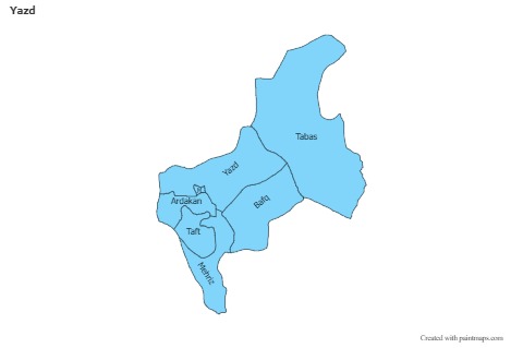 Contoh Peta untuk Yazd (biru)