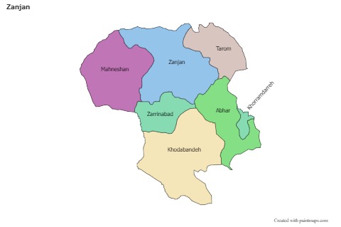 Sample Maps for Zanjan (colored)