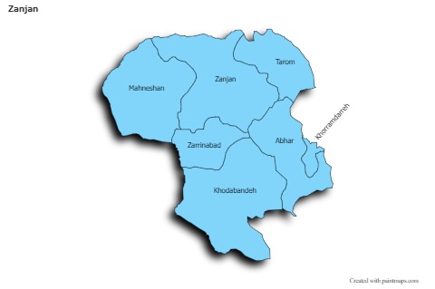 Sample Maps for Zanjan (blue,shadowy)
