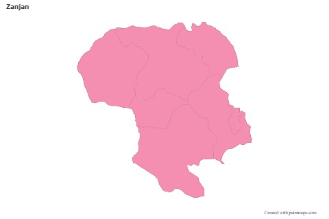 Sample Maps for Zanjan (pink,outline)
