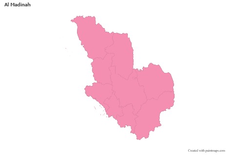 Contoh Peta untuk Al Madinah (merah jambu,garis besar)