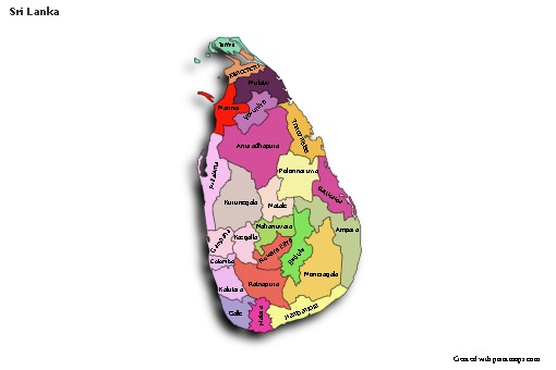 Mapas de muestra para Sri Lanka (coloreado,sombrío)