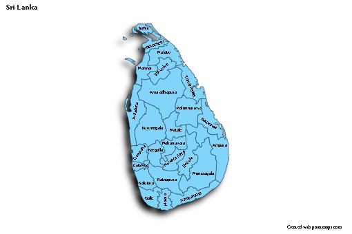 Mapas de muestra para Sri Lanka (azul,sombrío)